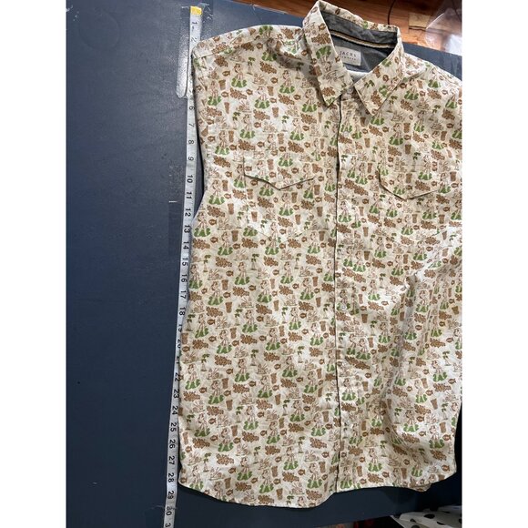 JACHS New York Mens Tiki Print Shirt XL Short Sleeve Button Up Tropical Resort - Picture 7 of 12